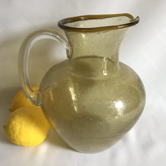 Handmade  Handblown Glass Pitcher / Ewer - Picture 2 of 7